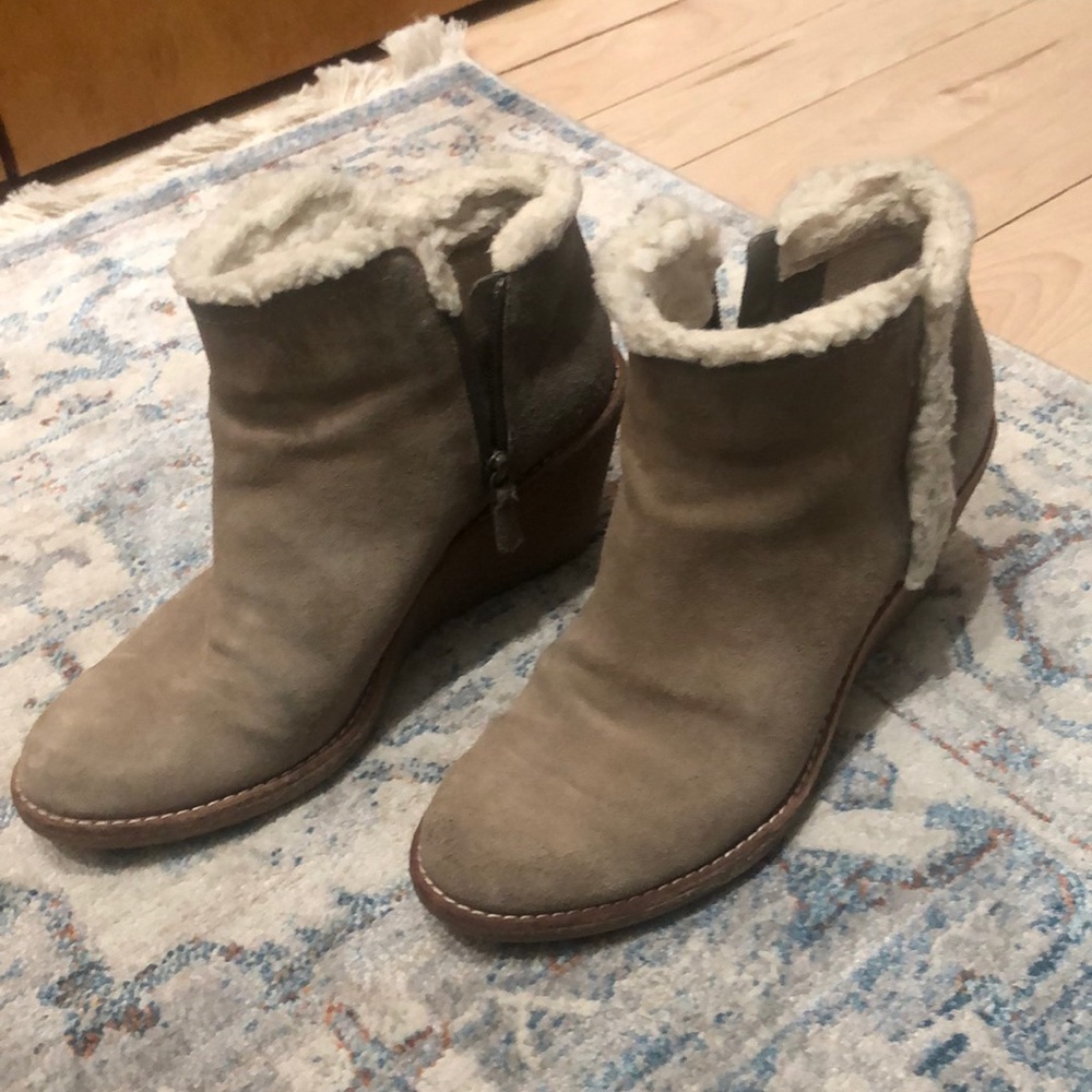 Cole Haan Suede wedge booties waterproof